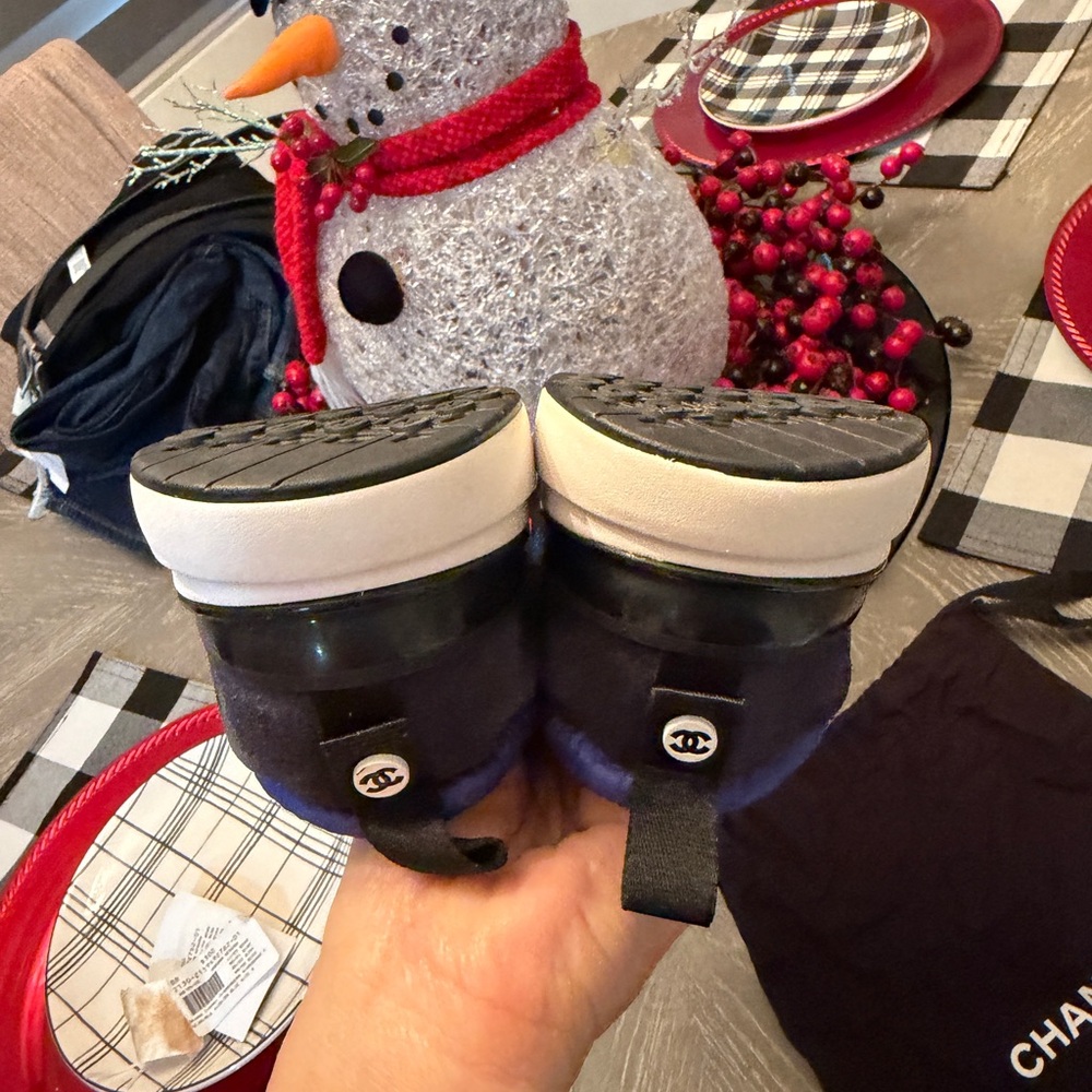 CHANEL Black and Blue Athletic Sneakers - Picture 12 of 13